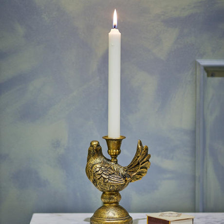 Bloomingville Fosna Kerzenhalter Messing Polyresin Vogel Weihnachtsdeko