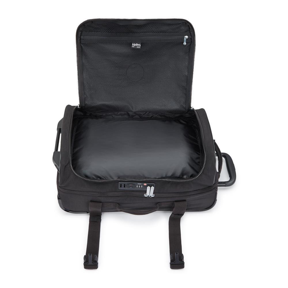 Kipling AVIANA S Kleiner Handgepäckkoffer mit Rollen und verstellbaren Gurten, Black Noir (schwarz)