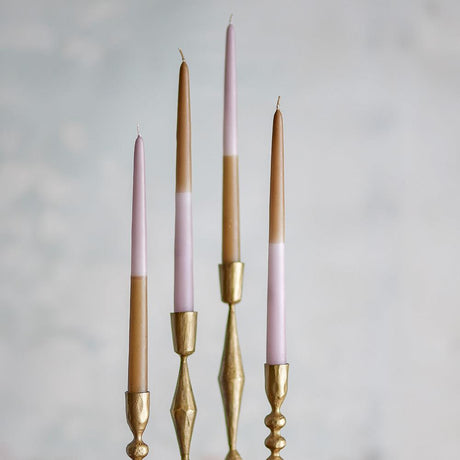 Bloomingville Burma Kerze, 4er Set, Rose, Stabkerze/Tafelkerze, handgefertigt