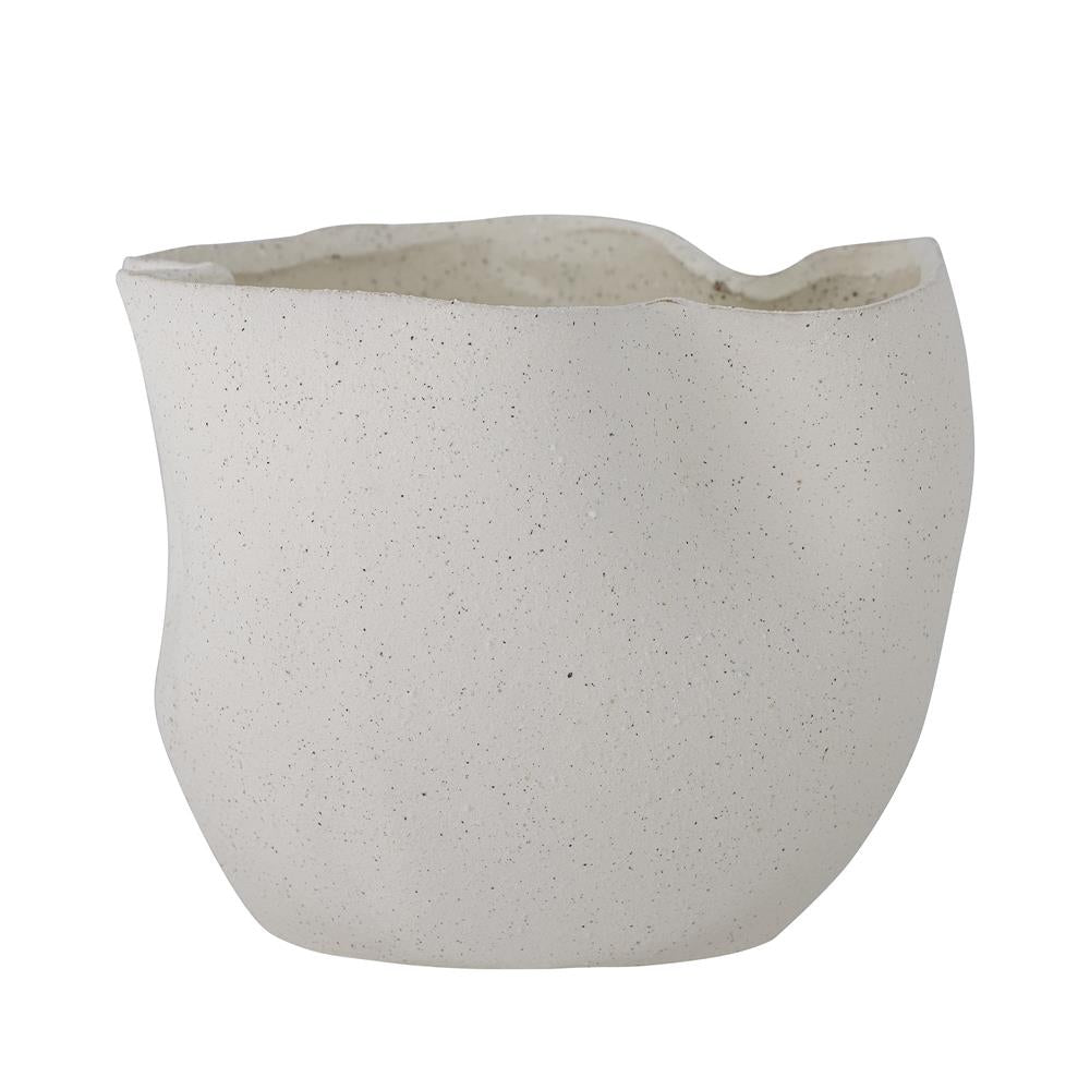 Bloomingville Sanam Blumentopf, Weiß, Steingut D18xH14 cm