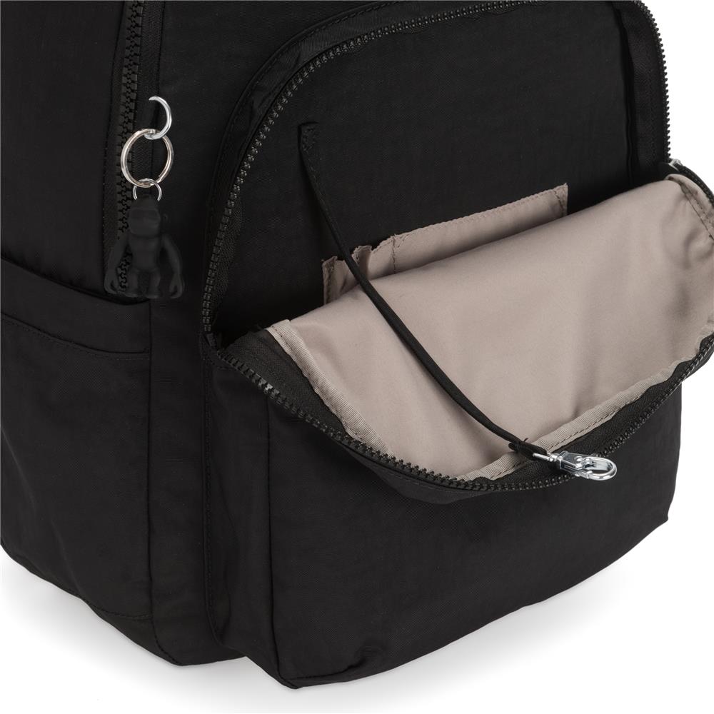 Kipling SEOUL L, Großer Schulrucksack mit 15-Zoll-Laptopfach, 27L, Black Noir (schwarz)