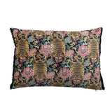 Bloomingville Lester Kissen 50x35 cm bunt - Baumwollkissen mit Tiger Motiv & Fransen für Sofa Deko