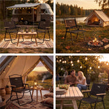NILS CAMP Klappstuhl – faltbarer Campingstuhl für Garten & Outdoor, schwarz