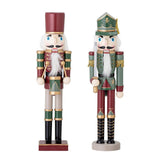 Bloomingville Darren Nussknacker Rot/Grün 2er Set Holz Weihnachtsdeko Figuren