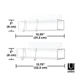 Umbra Cubiko Duschablage, Duschregale ohne Bohren mit Haken, 2er-Set, in Weiß