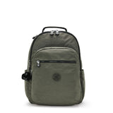 Kipling SEOUL L, Großer Rucksack, Green Moss (grün), 27L, mit 15-Zoll-Laptopfach