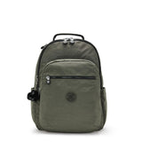Kipling SEOUL L, Großer Schulrucksack mit 15-Zoll-Laptopfach, 27L, Green Moss (grün)