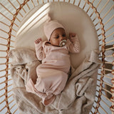 Mushie Gestrickte Babydecke Honigwaben, Beige, aus 100% Bio-Baumwolle