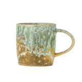 Bloomingville Milani Becher, 400 ml – Grüner Steingutbecher mit reaktiver Glasur und natürlichem Farbspiel