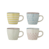 Bloomingville Patrizia Tassen, 4er Set, 220ml, Steingut, dänisches Design