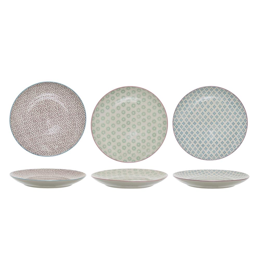 Bloomingville Patrizia Teller, 3er Set, 25cm, Steingut, dänisches Design