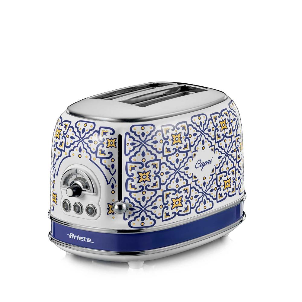 Ariete Capri Toaster, Mediterranes Design, 2-Scheiben-Toaster mit 6 Bräunungsstufen