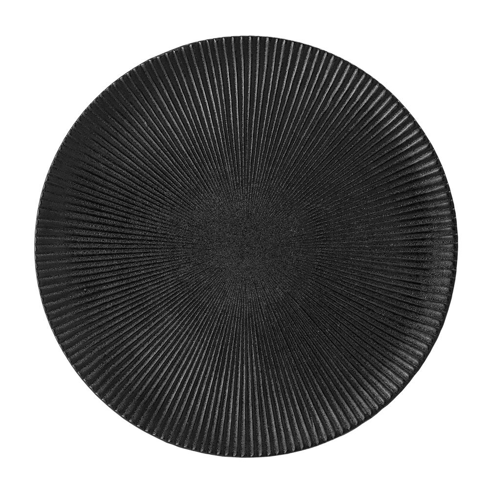 Bloomingville Neri Teller, Schwarz, 29cm, Steingut, dänisches Design