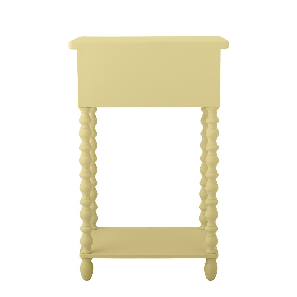 Bloomingville Salino Beistelltisch aus Tannenholz in Gelb – Beistelltisch mit Schublade fürs Wohnzimmer