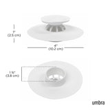 Umbra Flex Badewannenstöpsel, Haarsieb, Abflusssieb für Dusche, Badewanne, Waschbecken, in Weiß