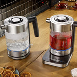 GRAEF Glas Wasserkocher WK300 1 Liter LED Beleuchtung Edelstahl drehbar Abnehmbarer Deckel | B-Ware