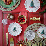 Bloomingville Acco Weihnachtsschale Braun Steingut 145 ml mit Eiskristallmotiv