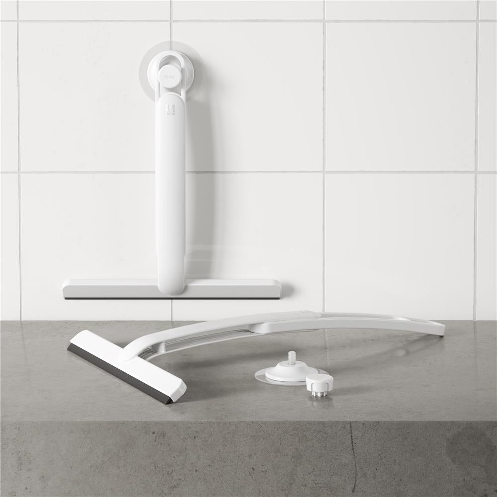 Umbra Flex Duschabzieher zum Kleben, Fensterabzieher aus Silikon mit ausziehbarem Griff