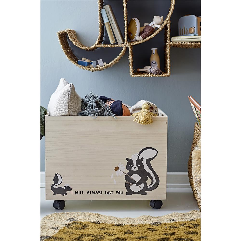 Bloomingville MINI Nonni Aufbewahrungsbox mit Rädern 2er Set braun/schwarz Spielzeugkiste dänisches Design