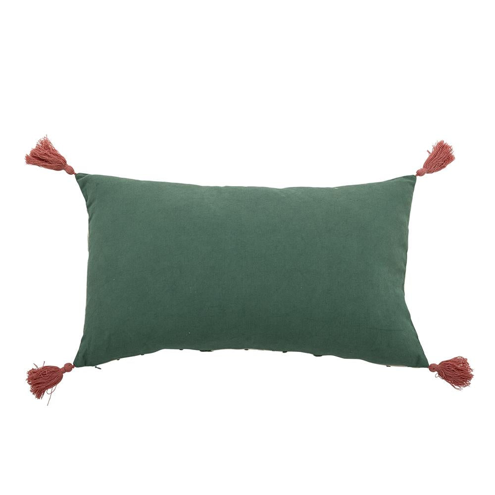 Bloomingville Woodsby Kissen 60x35 cm bunt - Baumwollkissen mit Holzmaserung Muster für Sofa & Dekoration