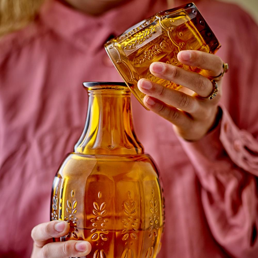 Bloomingville Theon Dekanter & Glas bernstein Glas 2er Set 1100 ml