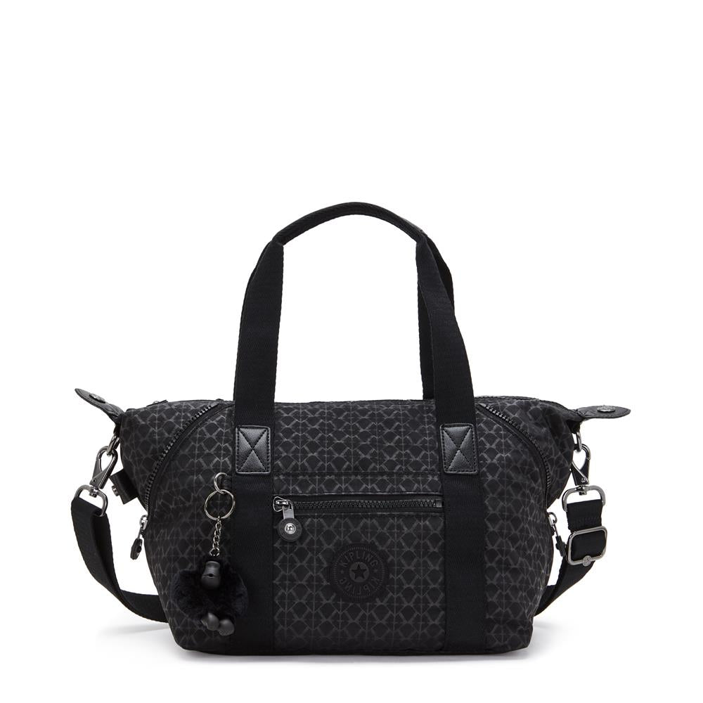Kipling ART MINI, Mini Tote Bag, Signature Emb (schwarz), Handtasche mit Schultergurt