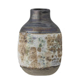 Bloomingville Crina Vase, Braun, Steingut, 16 cm, reaktive Glasur, rustikales Design