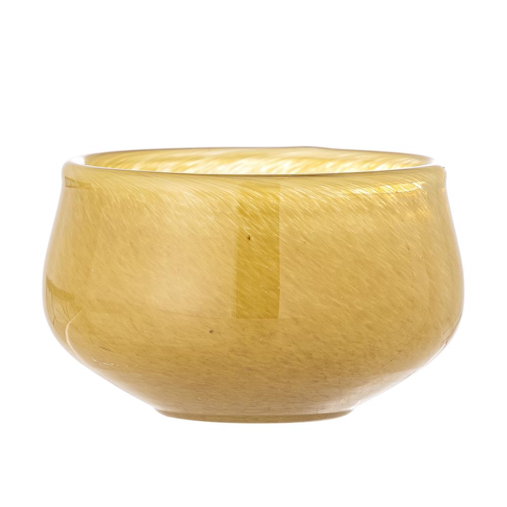 Bloomingville Jose Teelichthalter in Gelb, 5cm, aus Glas