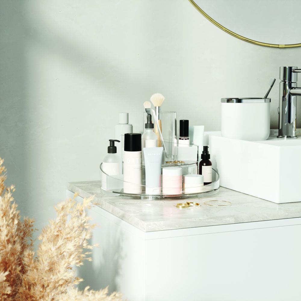 Umbra Cascada Kosmetik und Makeup Organizer mit integriertem Behälter 2-stufig und 36 Grad drehbar