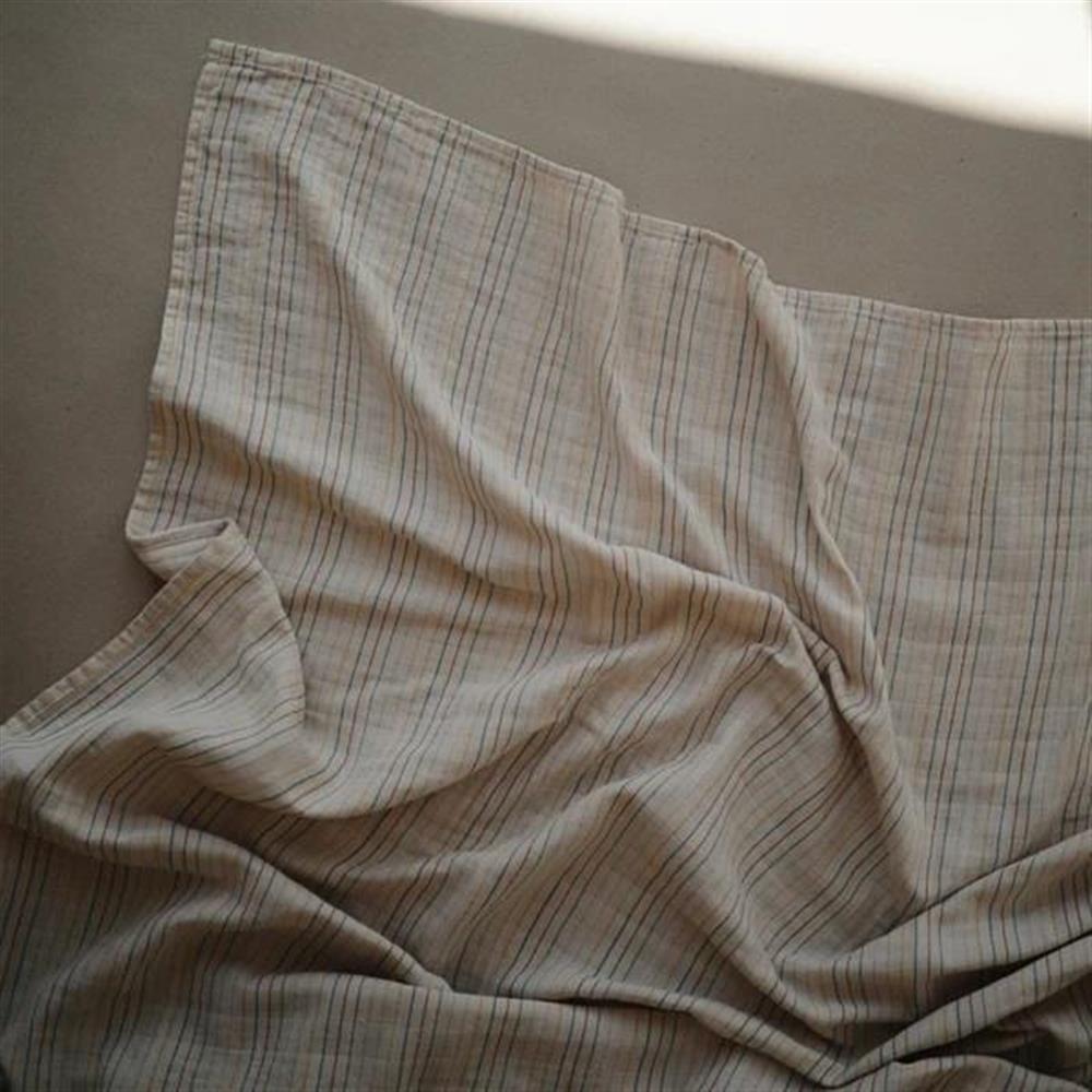 Mushie Musselin-Baby-Wickeldecke, Retro Stripes, Pucktuch aus 100% Bio-Baumwolle