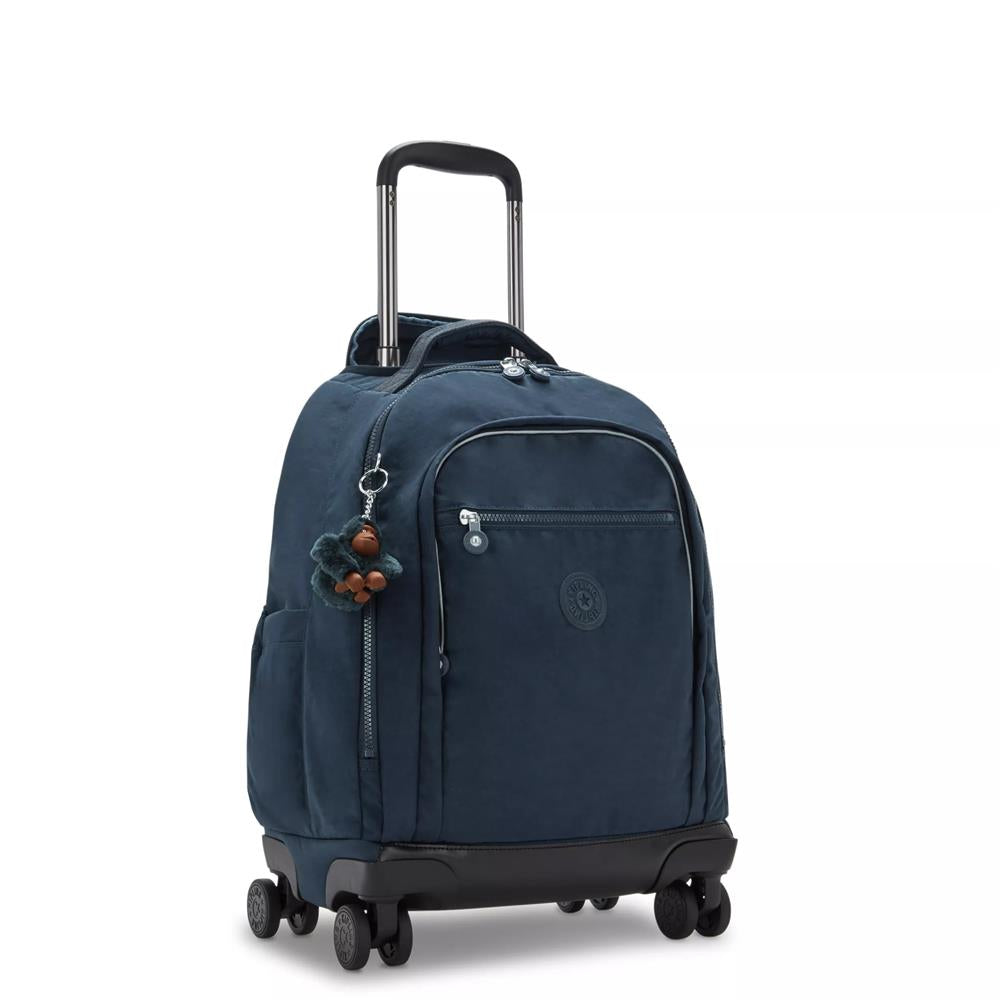 Kipling NEW ZEA, Großer Schulrucksack mit Rollen und Laptopfach, 26L, True Blue Tonal (blau)