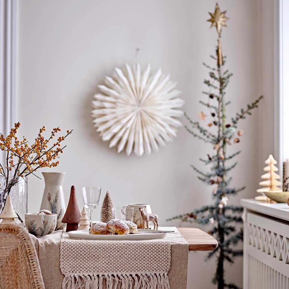 Bloomingville Hollie Servierplatte oval, Bunt, Steingut, 35,5 cm, Weihnachtsteller