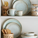 Bloomingville Fleur Teller Natur Steingut mediterran 27cm