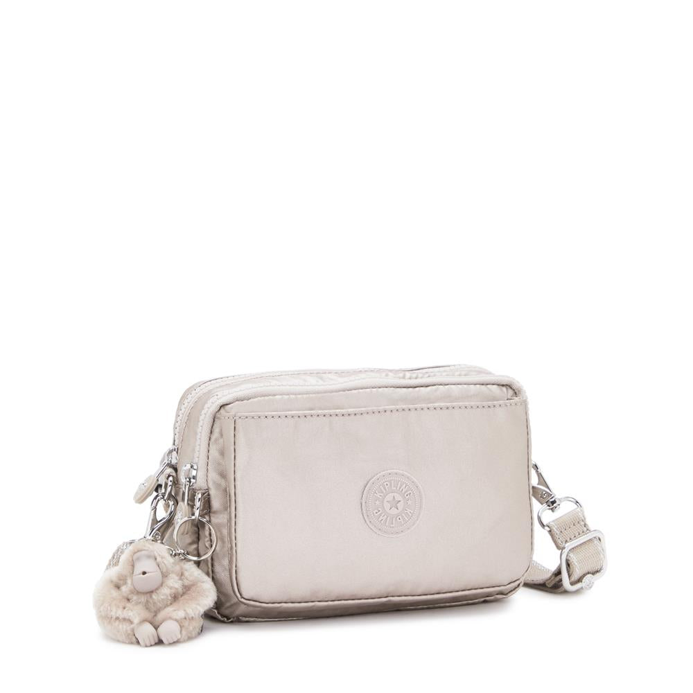 Kipling ABANU MULTI, 2-in-1-Crossbody- und Bauchtasche, Metallic Glow (beige), Schultertasche