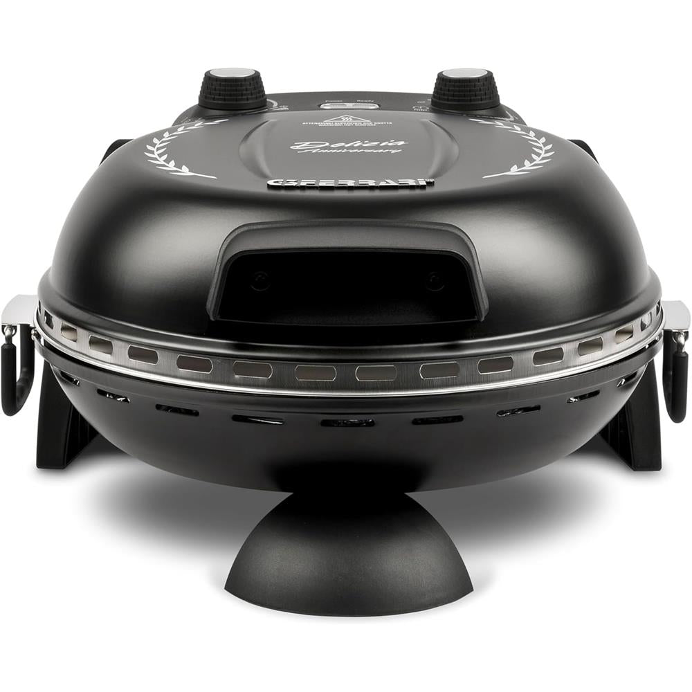 G3Ferrari Pizzaofen Delizia Anniversary elektrischer Pizzaofen Pizzamaker 1200W für Pizza Ø 31cm schwarz Limitierte Edition mit Pfanne
