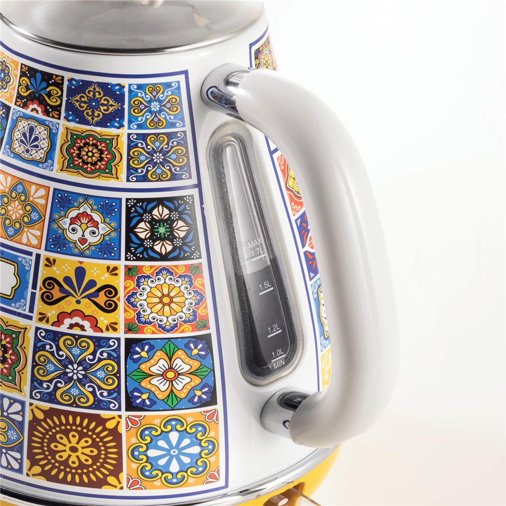 Ariete Positano Wasserkocher, Mediterranes Design, 1,7L Edelstahlkessel, 2200W