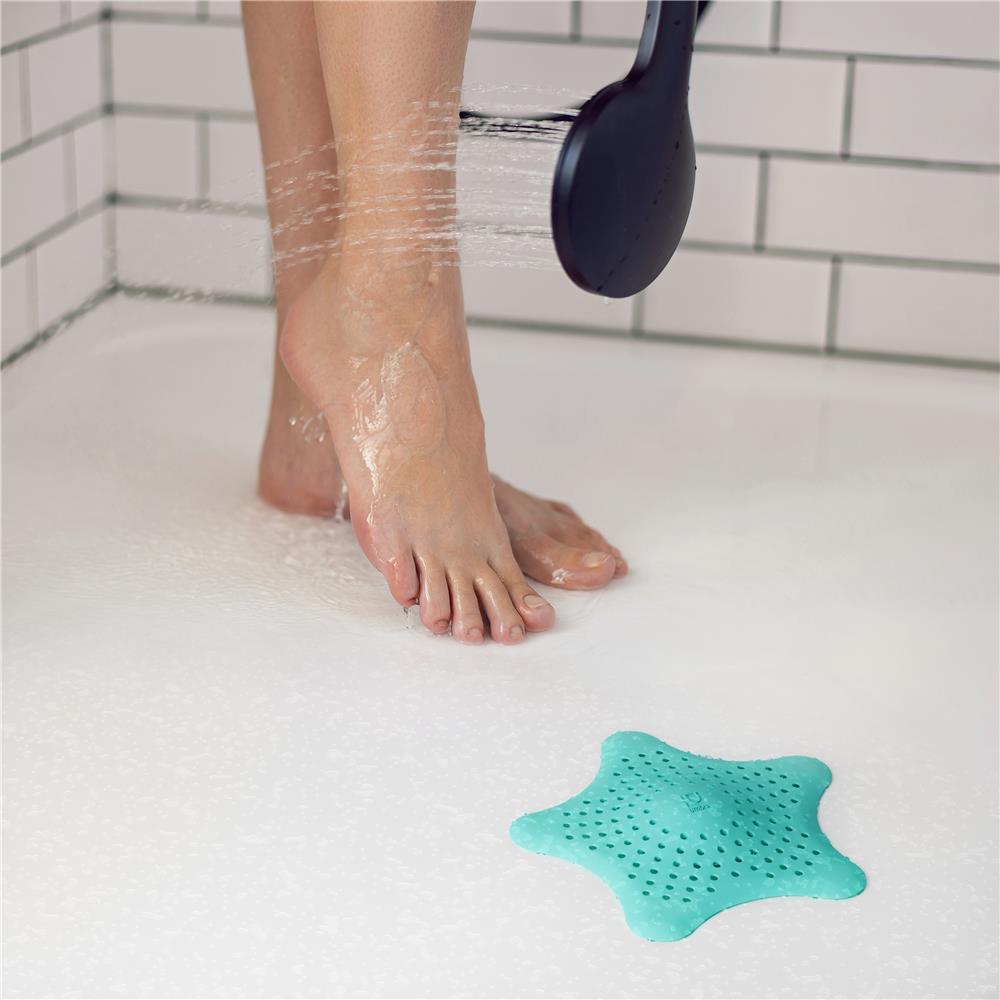 Umbra Starfish Abfluss Haarfänger mit Saugnäpfen, Silikon Abflusssieb, in Türkis