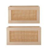 Bloomingville Piana Aufbewahrungsbox aus Kiefer in Natur – 2er Set Aufbewahrungsboxen fürs Wohnzimmer