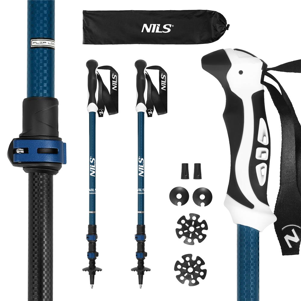 NILS Trekkingstöcke TK8601 Aluminium Wanderstöcke Blau