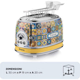 Ariete Positano Toaster, Mediterranes Design, 2-Scheiben-Toaster mit Sandwichzangen