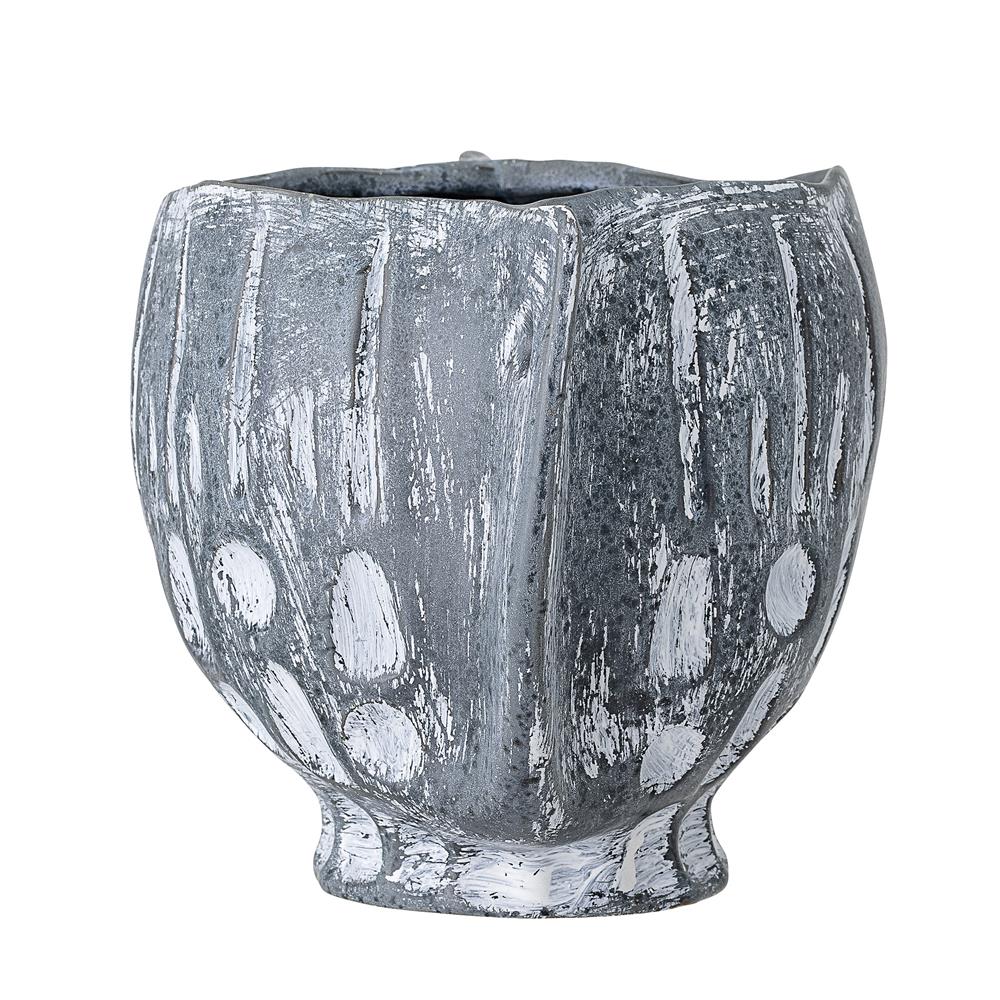 Bloomingville Oney Blumentopf Steingut Blau 26 x 17,5 x 18,5 cm Übertopf Dänisches Design