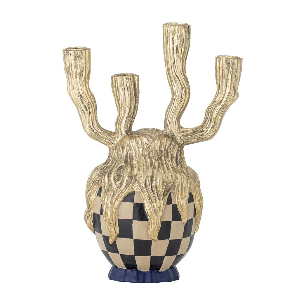 Bloomingville Medusa Kerzenhalter Gold Polyresin L22xH32xW15 cm – künstlerisches Dekoobjekt
