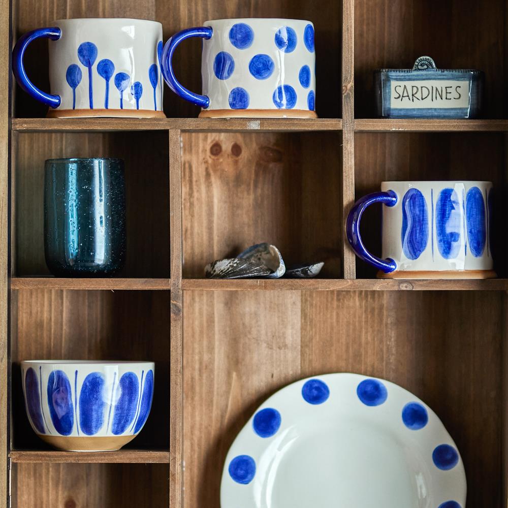 Bloomingville Linora Schalen blau Steingut 3er Set D12,5xH8 cm 580 ml