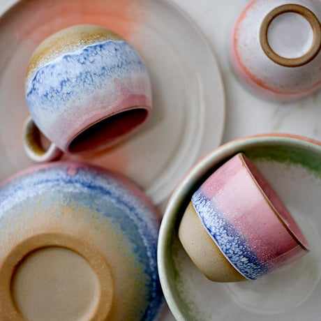 Bloomingville Paula Tasse Rose Steingut D7xH8 cm – rosa stapelbare Tasse