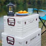 NILS CAMP Campingbox 32L mit Tischfunktion klappbar Aufbewahrungsbox Weiß