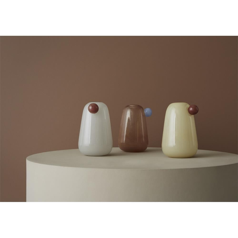 OYOY Inka Vase Small 12,5 x 20 cm Rot Glas Blumenvase Dekovase