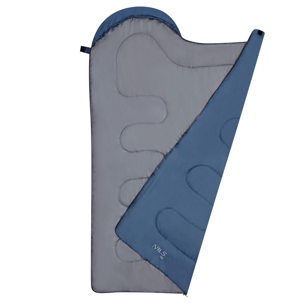 NILS CAMP Schlafsack Größe L Dunkelblau-Grau - leichter Sommerschlafsack für Camping, Reisen & Outdoor