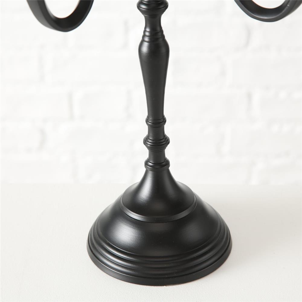 BOLTZE Kerzenleuchter Victoria Schwarz Aluminium 40 x 30 cm für 5 Kerzen