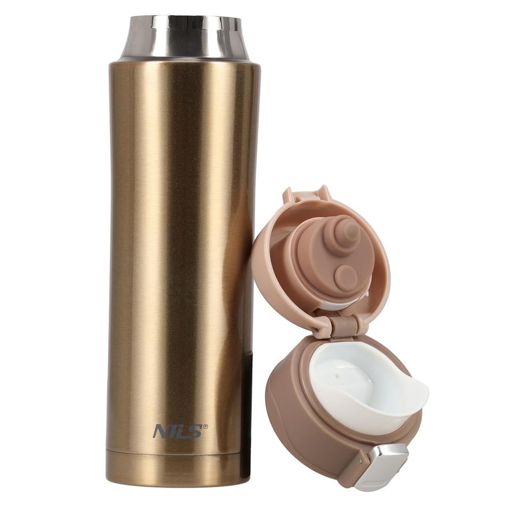 NILS Thermobecher 500 ml Edelstahl Gold Isolierbecher auslaufsicher