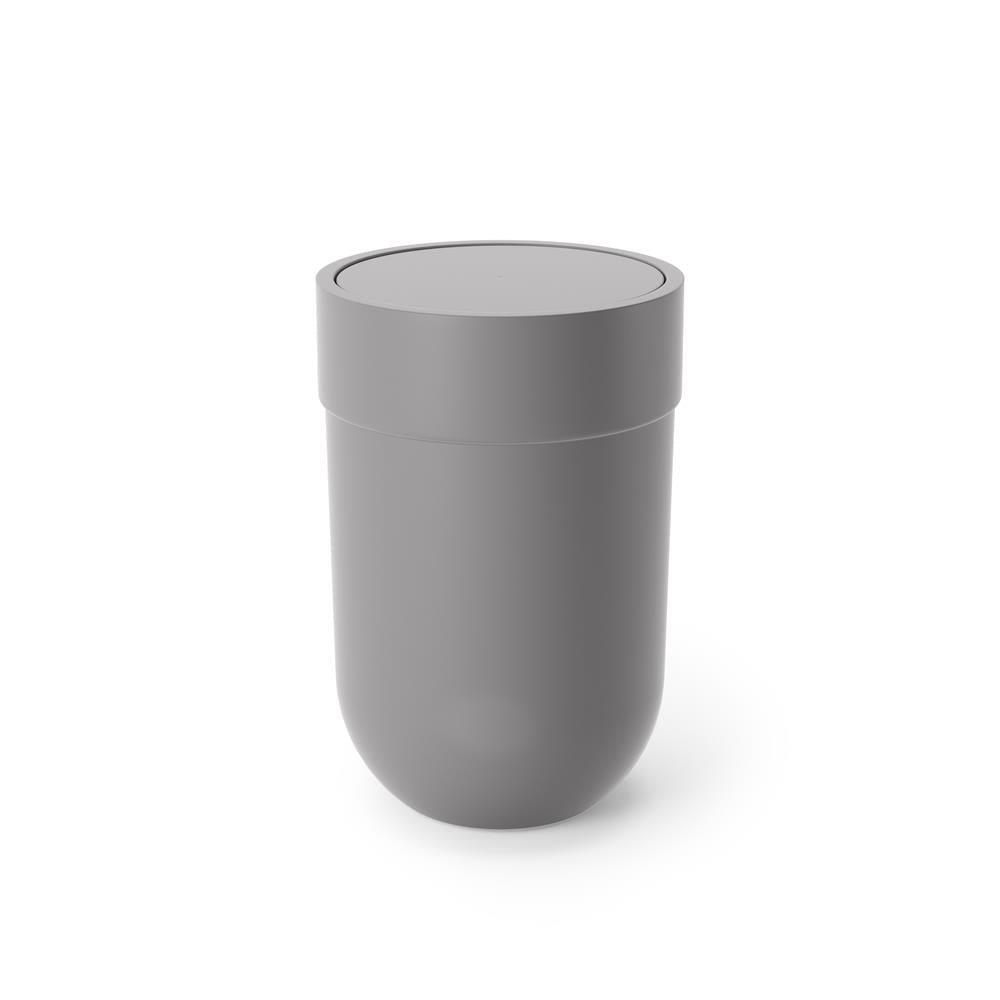 Umbra Touch Abfalleimer 6 L mit Schwingdeckel, in Grau, Kosmetikeimer, Papierkorb, Badezimmereimer